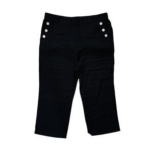 Joie Size XL Linen Blend Black Crop Wide Leg Pants Capri Lagenlook Minimalist